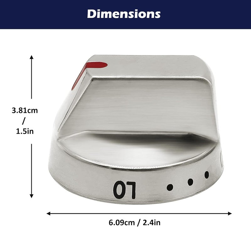 Bioduck DG64-00473A Replacement Stove Knobs for Samsung Stove Oven Gas Range, Reinforcement Metal Collar Durable and Longer Life Oven Knobs Fit Samsung NX58F5700WS NX58H5600SS NX58H5650WS NX58J7750SS (5 Pack) - Image 3